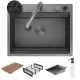 Кухонная мойка Roxen Stage Plus 560250-60-BS 60х48 Графит Текстура