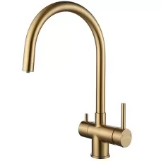 Смеситель для кухни под фильтр Paulmark Heller He213218-BG брашированное золото