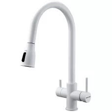 Смеситель для кухни под фильтр Paulmark Lange La214212-431 белый матовый
