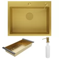 Кухонная мойка Roxen Simple 60 PVD Gold Текстура