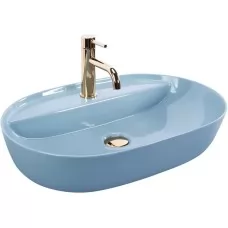 Умывальник Rea Aura 61 L.Blue Shiny 61x41 U6618 голубой глянцевый