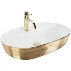 Умывальник Rea Aura 61 White Gold Brush U6900 золотой матовый