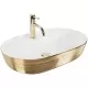 Умывальник Rea Aura 61 White Gold Brush U6900 золотой матовый