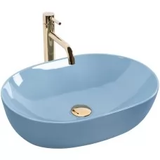 Умывальник Rea Lisa L.Blue Shiny 49x35 U6620 голубой глянец