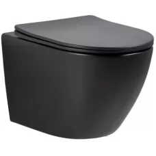 Унитаз Gid Tr2122TF-Bm безободковый, черный матовый (подвесной)