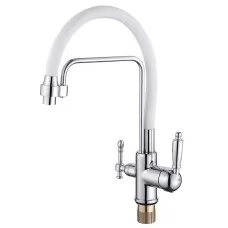 Смеситель для кухни под фильтр Vieir V150-KITCHEN V15006F белый/хром