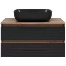 Тумба Brevita Dakota 70 DAK-09070-19/02-2Я подвесная, черный/темное дерево