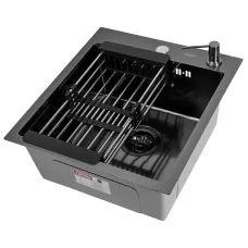 Кухонная мойка Arfeka ECO AR 450*500+CL AR+DS AR BLACK DECOR MILLET