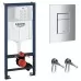 Инсталляция для унитаза Grohe Rapid SL 38536001 с клавишей Grohe Skate Cosmopolitan 38732000 хром (с шумоизоляцией)