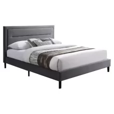 Кровать SIGNAL MALAGA Velvet Bluvel 14 серый/черный 140/200