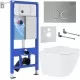 Унитаз с инсталляцией Roxen StounFix Dual Fresh 968345 клавиша смыва Santi 410260M + Antares Tornado 530205-01