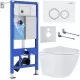 Унитаз с инсталляцией Roxen StounFix Dual Fresh 968335 клавиша смыва Santi 410260W + Antares Tornado 530205-01