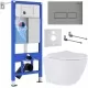 Унитаз с инсталляцией Roxen StounFix Dual Fresh 968322 клавиша смыва Caspia 410280M + Antares Tornado 530205-01