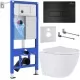 Унитаз с инсталляцией Roxen StounFix Dual Fresh 968313 клавиша смыва Caspia 410280B + Antares Tornado 530205-01