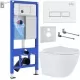 Унитаз с инсталляцией Roxen StounFix Dual Fresh 968303 клавиша смыва Caspia 410280W + Antares Tornado 530205-01