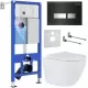 Унитаз с инсталляцией Roxen Stoun Dual Fresh 968397 клавиша смыва Glass 430280B + Antares Tornado 530205-01