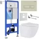 Унитаз с инсталляцией Roxen StounFix Dual Fresh 968326 клавиша смыва Caspia 410280BG + Antares Tornado 530205-01