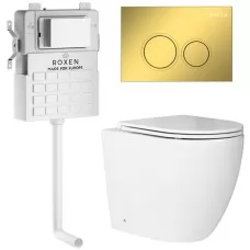 Унитаз с инсталляцией Roxen Attach 967103 с унитазом 650185-01 с клавишей Santi 410260G