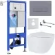 Унитаз с инсталляцией Roxen StounFix Dual Fresh 968330 клавиша смыва Caspia 410280DG + Antares Tornado 530205-01