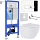 Унитаз с инсталляцией Roxen StounFix Dual Fresh 968316 клавиша смыва Caspia 410280CH + Antares Tornado 530205-01