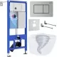 Унитаз с инсталляцией Roxen StounFix Dual Fresh 6 в 1 968430 с унитазом Antares Tornado 530205-01 и клавшей смыва Steel 420280S сатин