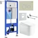 Унитаз с инсталляцией Roxen StounFix Dual Fresh 6 в 1 968511 с унитазом Martin 530220-02 и клавшей смыва Santi 410260BG пастель бежевый