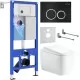 Унитаз с инсталляцией Roxen StounFix Dual Fresh 6 в 1 968508 с унитазом Martin 530220-02 и клавшей смыва Santi 410260B черный