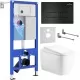 Унитаз с инсталляцией Roxen StounFix Dual Fresh 6 в 1 968501 с унитазом Martin 530220-02 и клавшей смыва Caspia 410280B черный
