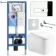 Унитаз с инсталляцией Roxen StounFix Dual Fresh 6 в 1 968502 с унитазом Martin 530220-02 и клавшей смыва Caspia 410280CH хром
