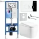 Унитаз с инсталляцией Roxen StounFix Dual Fresh 6 в 1 968509 с унитазом Martin 530220-02 и клавшей смыва Santi 410260CH хром