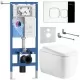Унитаз с инсталляцией Roxen StounFix Dual Fresh 6 в 1 968516 с унитазом Martin 530220-02 и клавшей смыва Santi 410280CH хром