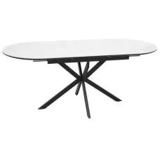 Стол обеденный SIGNAL GASTON Ceramic белый/черный 140-180/100