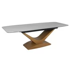 Стол обеденный SIGNAL DOLCE Ceramic Statuario Venato белый/дуб, 180-240/95/76