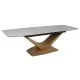 Стол обеденный SIGNAL DOLCE Ceramic Statuario Venato белый/дуб, 180-240/95/76