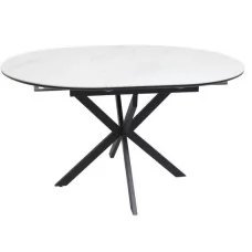 Стол обеденный SIGNAL GASTON Ceramic белый/черный 100-135/100