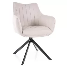 Стул SIGNAL AZALIA Velvet Bluvel 30 светло-бежевый/черный, поворотный