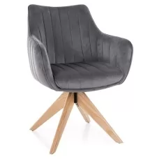 Стул SIGNAL AZALIA D Velvet Bluvel 14 серый/дуб, поворотный