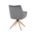 Стул SIGNAL AZALIA D Velvet Bluvel 14 серый/дуб, поворотный