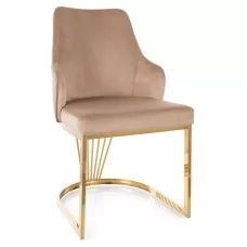 Стул SIGNAL ALURE Velvet Bluvel 28 бежевый/золотой