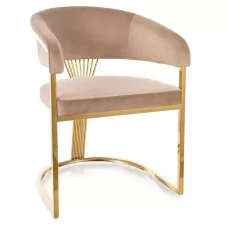 Стул SIGNAL CROWN Velvet Bluvel 28 бежевый/золотой
