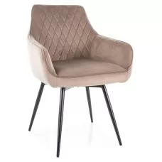 Стул SIGNAL MARLO Velvet Bluvel 40 темно-бежевый/черный, поворотный