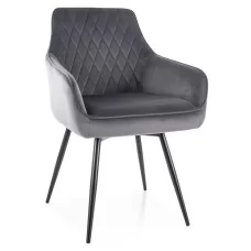 Стул SIGNAL MARLO Velvet Bluvel 14 серый/черный, поворотный