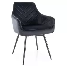 Стул SIGNAL SERVIO Velvet Bluvel 19 черный/черный, поворотный