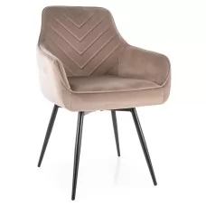 Стул SIGNAL SERVIO Velvet Bluvel 40 темно-бежевый/черный, поворотный