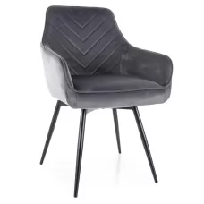 Стул SIGNAL SERVIO Velvet Bluvel 14 серый/черный, поворотный