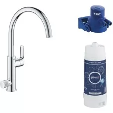 Смеситель для кухни под фильтр Grohe Blue Pure Eurosmart (31722000+64508001+40404001) 119708 хром комплект