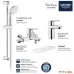 Смеситель для ванны Grohe Bau Edge: 23328000+23334000+27853001+27596000, 118389 хром (комплект)