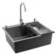 Кухонная мойка Futur FK 6050 Eco Embossing Pop-up Mixer plus со смесителем (Satin)