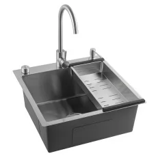 Кухонная мойка Futur FK 5050 Eco Embossing Pop-up Mixer plus со смесителем (Satin)