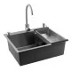 Кухонная мойка Futur FK 5550 Eco Embossing Pop-up Mixer plus со смесителем (Satin)